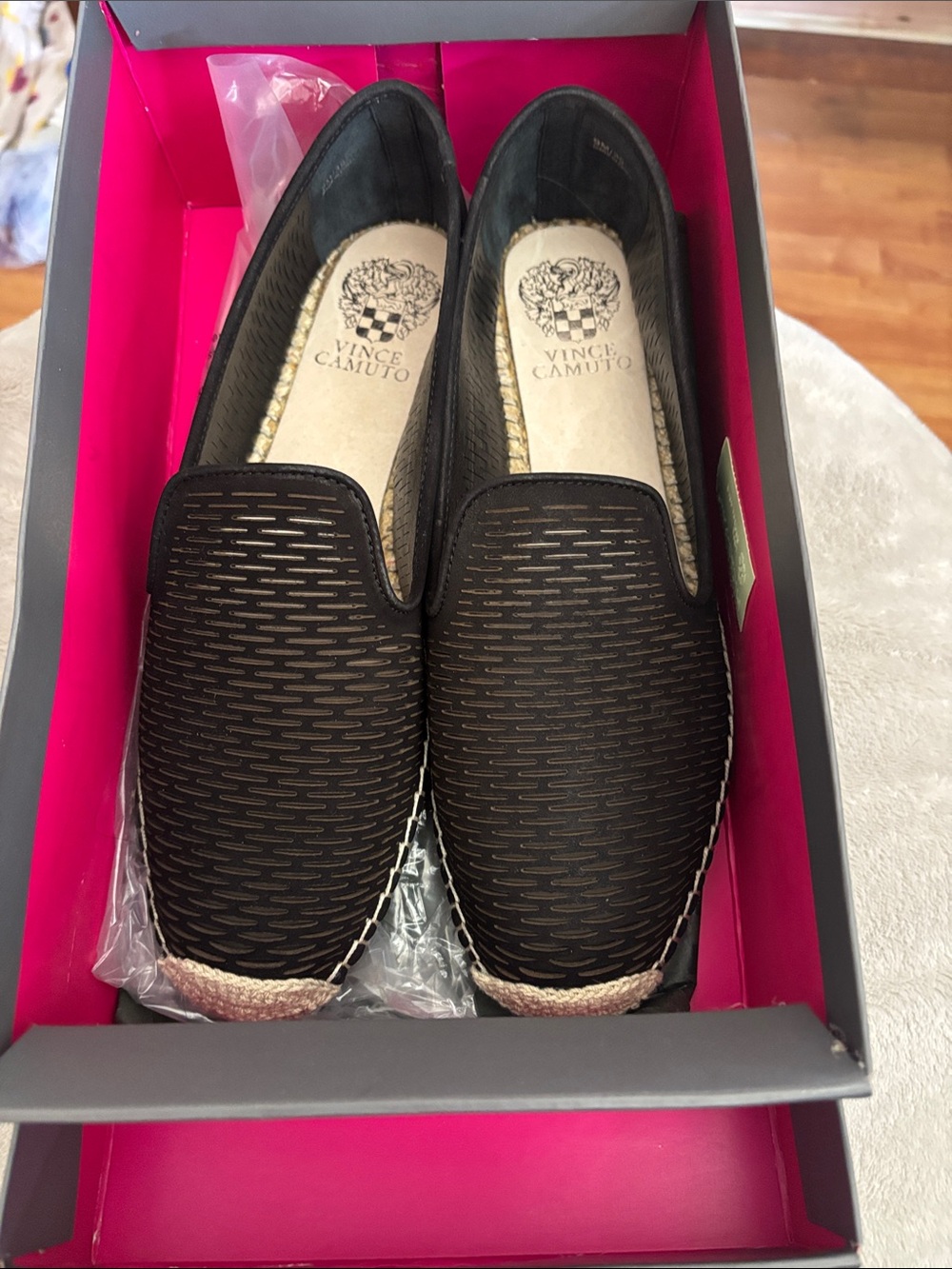 Vince Camuto Black Slip-On Espadrille Flats